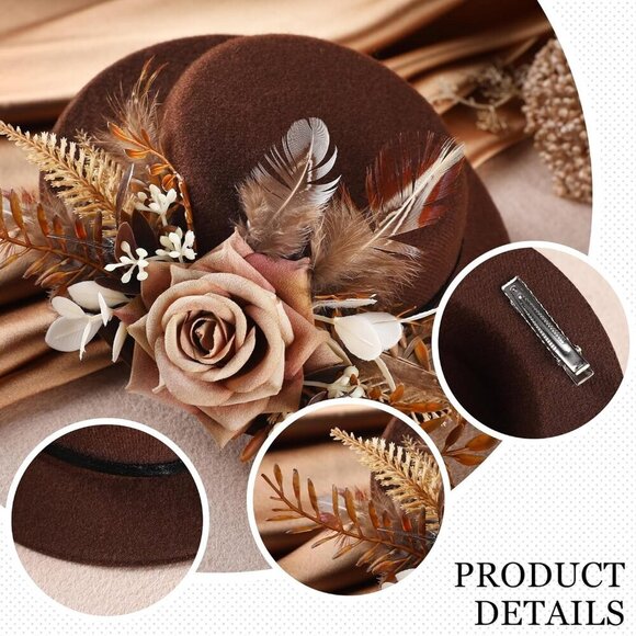 Mini Derby Fascinator Hat Handmade Women Girls High Tea Top Hat Vintage main image 5